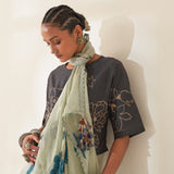 'Goolar' Pure Linen Handloom Sari