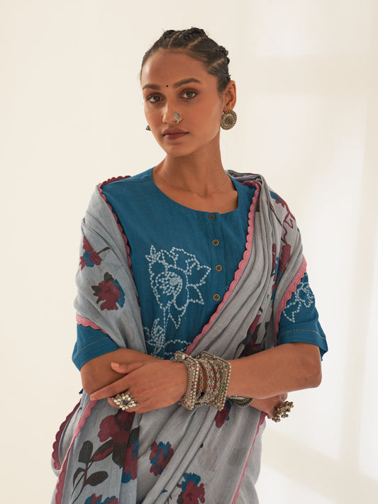 'Mahua' Pure Linen Handloom Sari