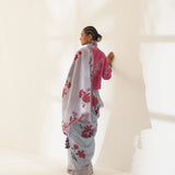'Chameli' Pure Linen Handloom Sari