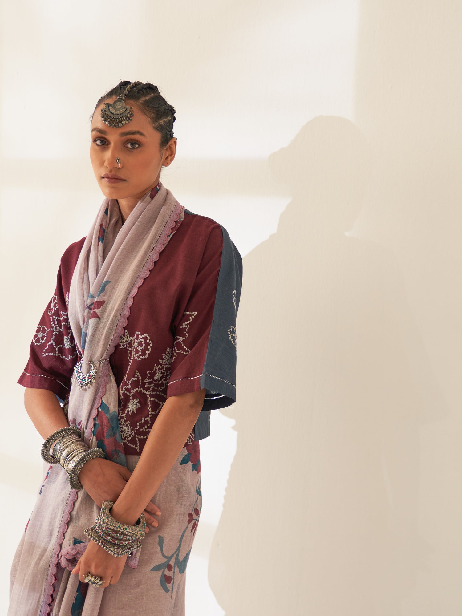 'BEEYA' Pure Linen Handloom Sari