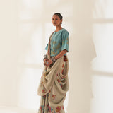 'Kali' Pure Linen Handloom Sari