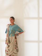 'Kali' Pure Linen Handloom Sari
