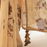 'Mahogany' Pure Linen Handloom Sari