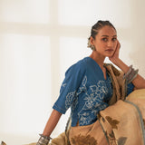 'Sanobar' Pure Linen Handloom Sari