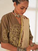 'Paat' Pure Linen Handloom Sari