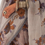 'Jamun' Pure Linen Handloom Sari