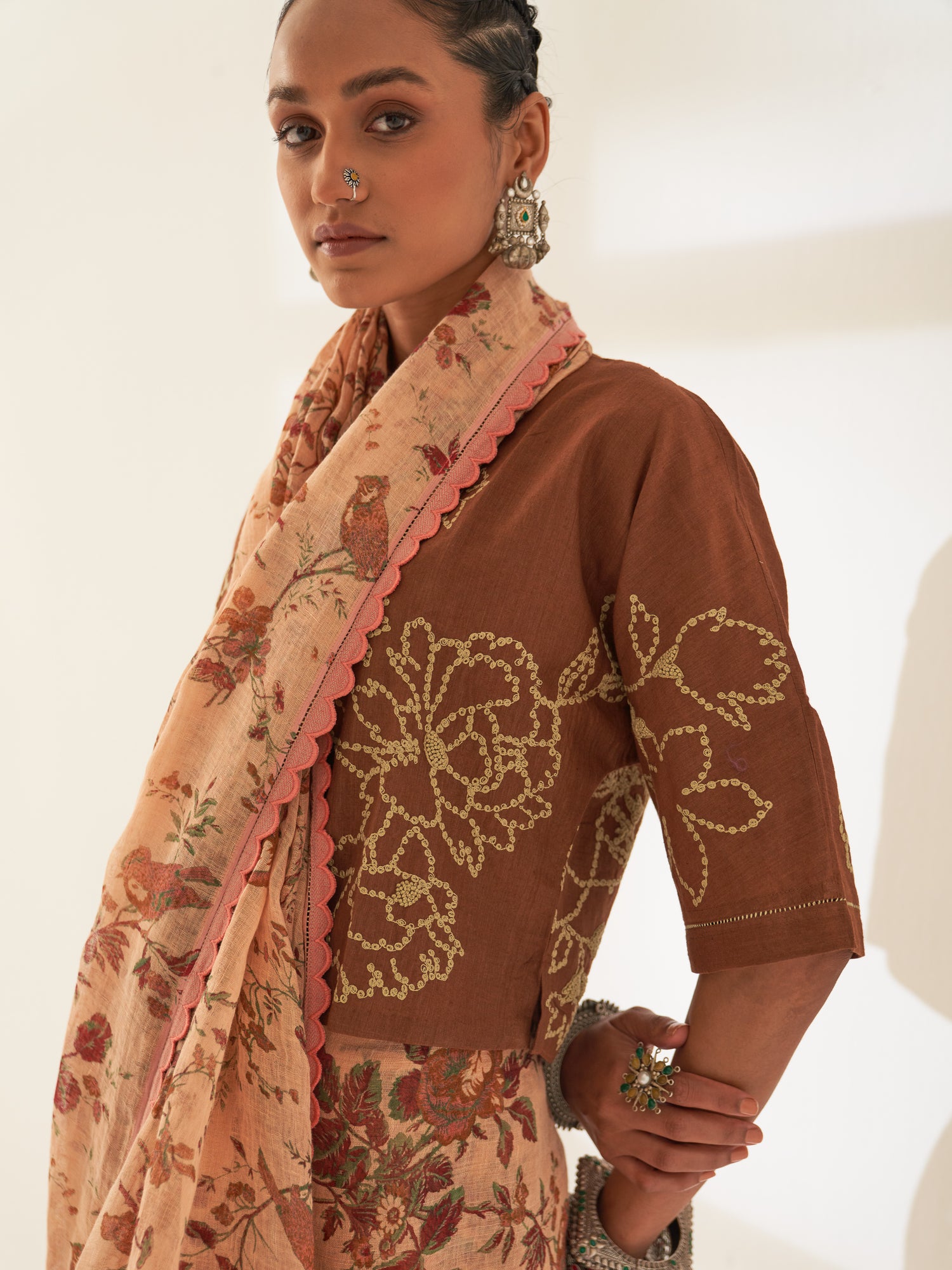 'Lajwanti' Pure Linen Handloom Sari