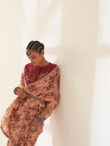 'Kaner' Pure Linen Handloom Sari