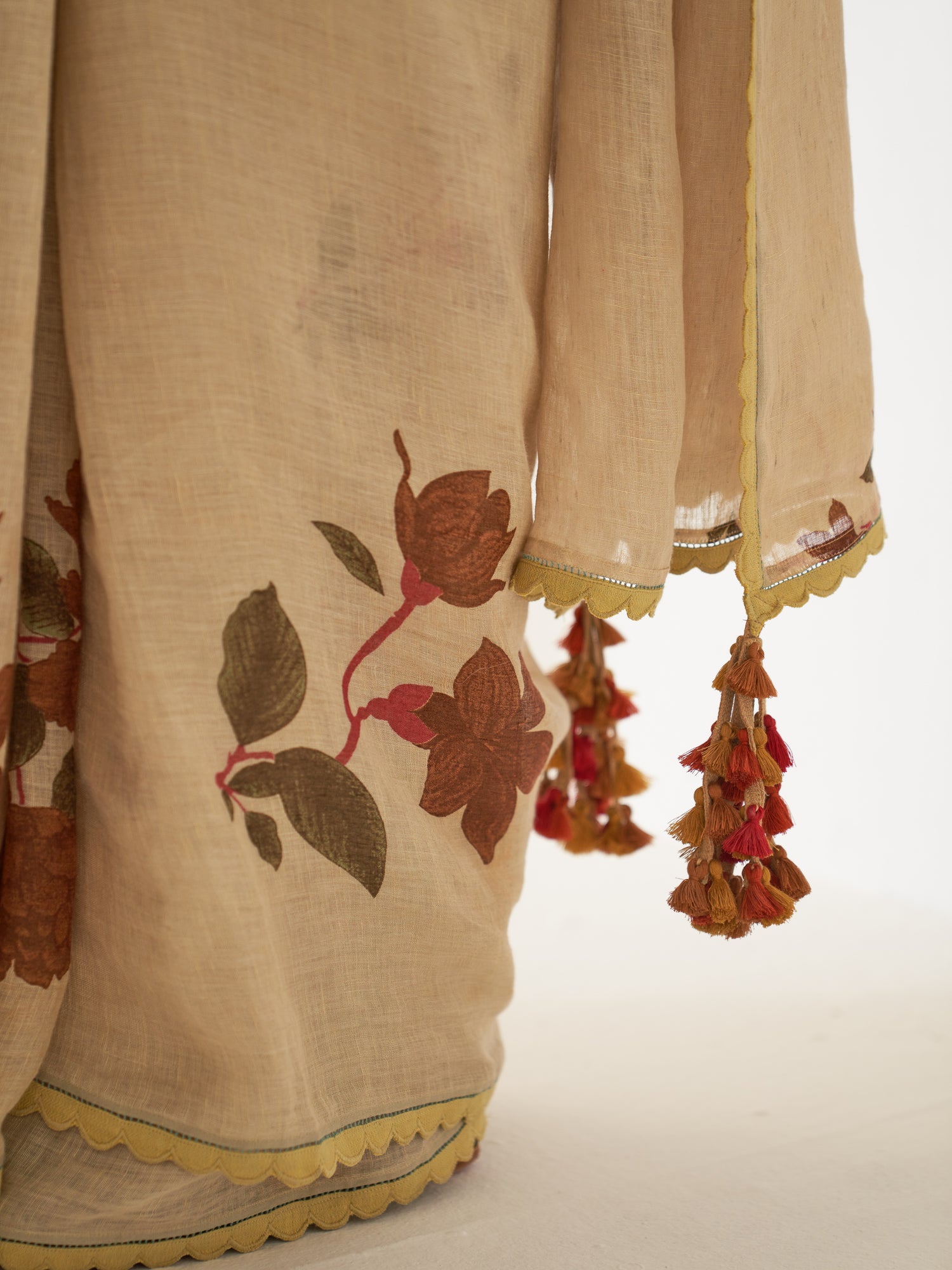 'Paat' Pure Linen Handloom Sari