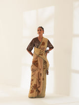 'Chhanv' Pure Linen Handloom Sari