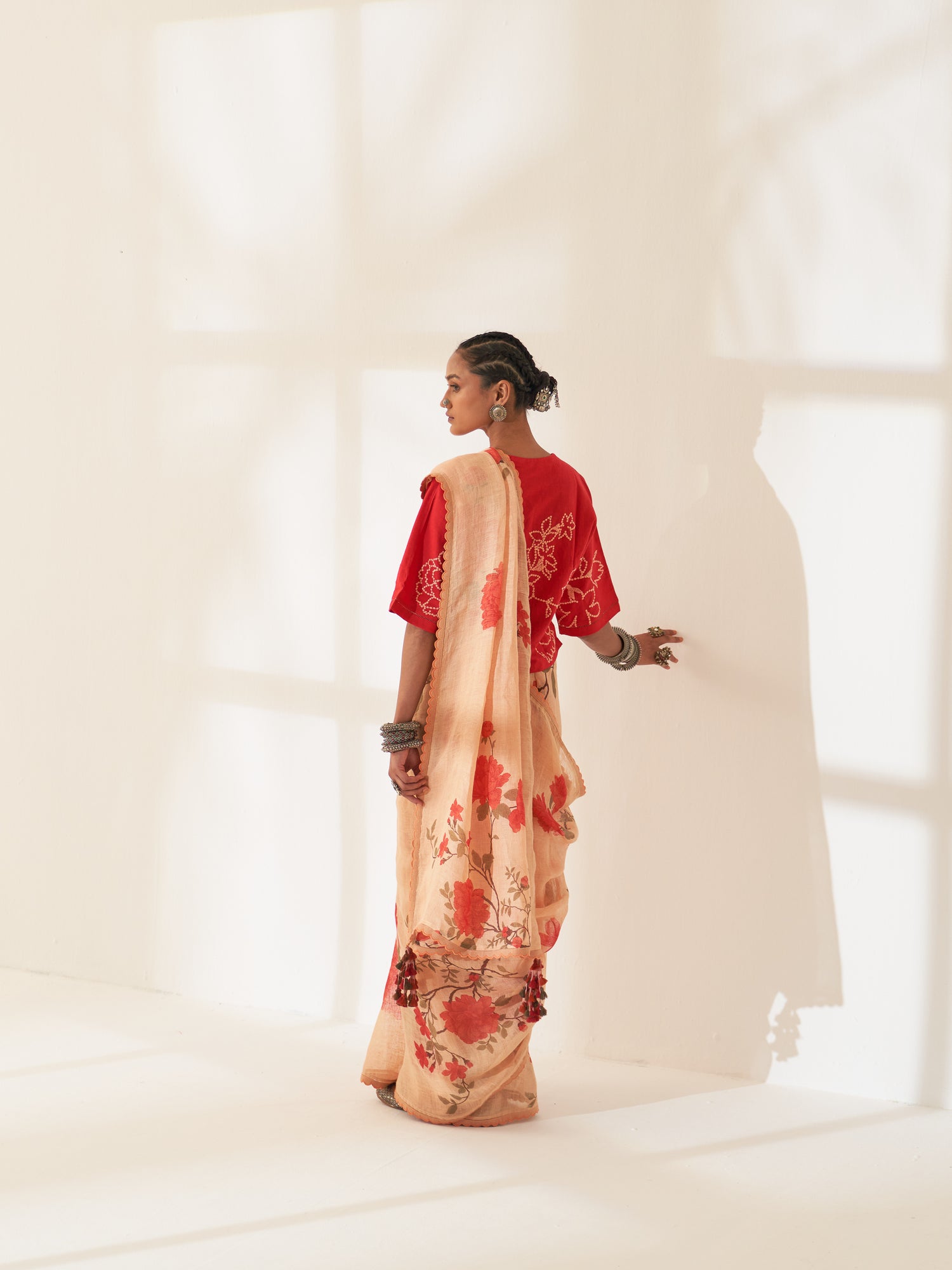 'Dhoop' Pure Linen Handloom Sari