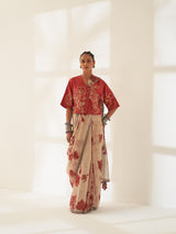 'Bela' Pure Linen Handloom Sari