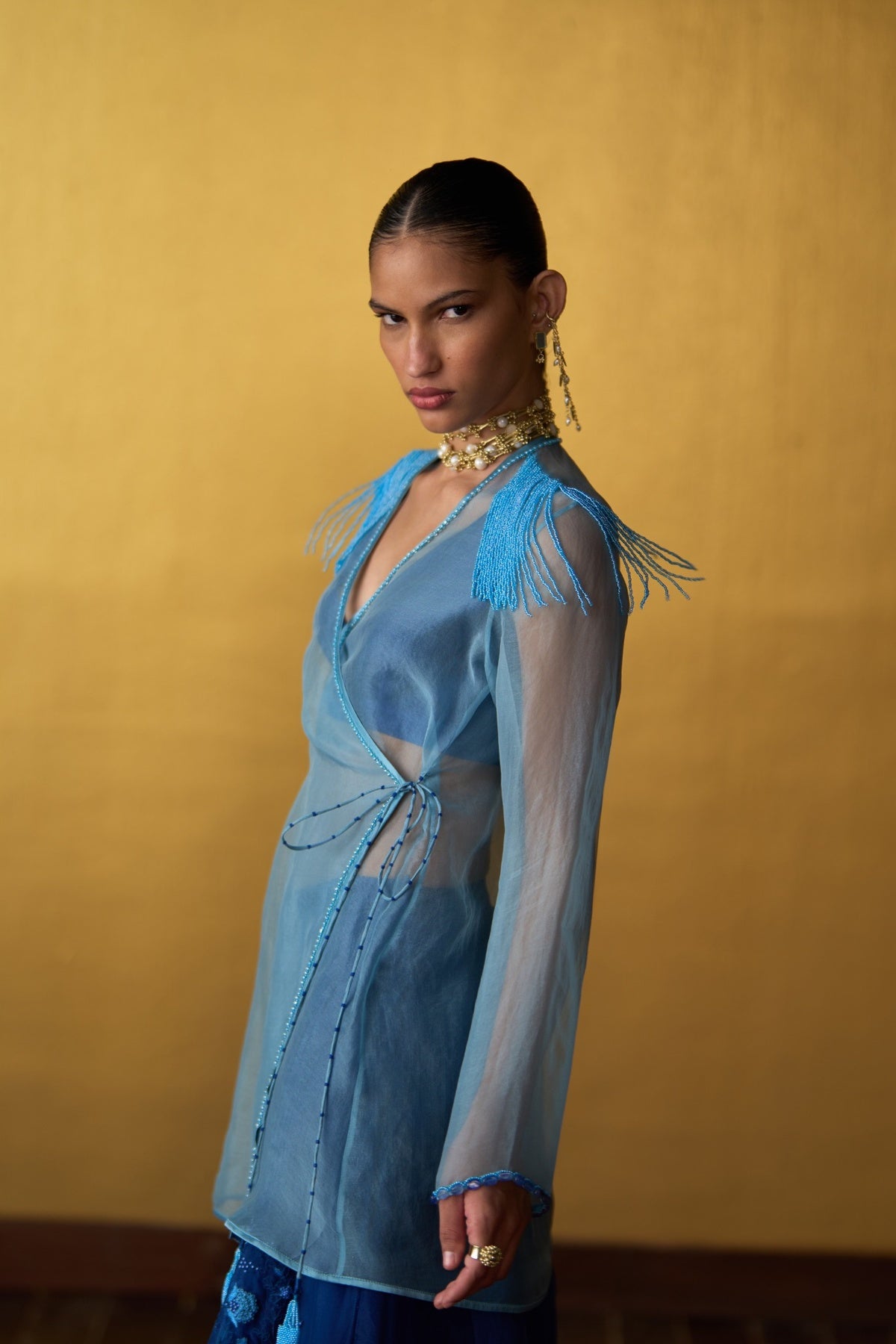 Aira Powder Blue & Cobalt Blue Sharara Set