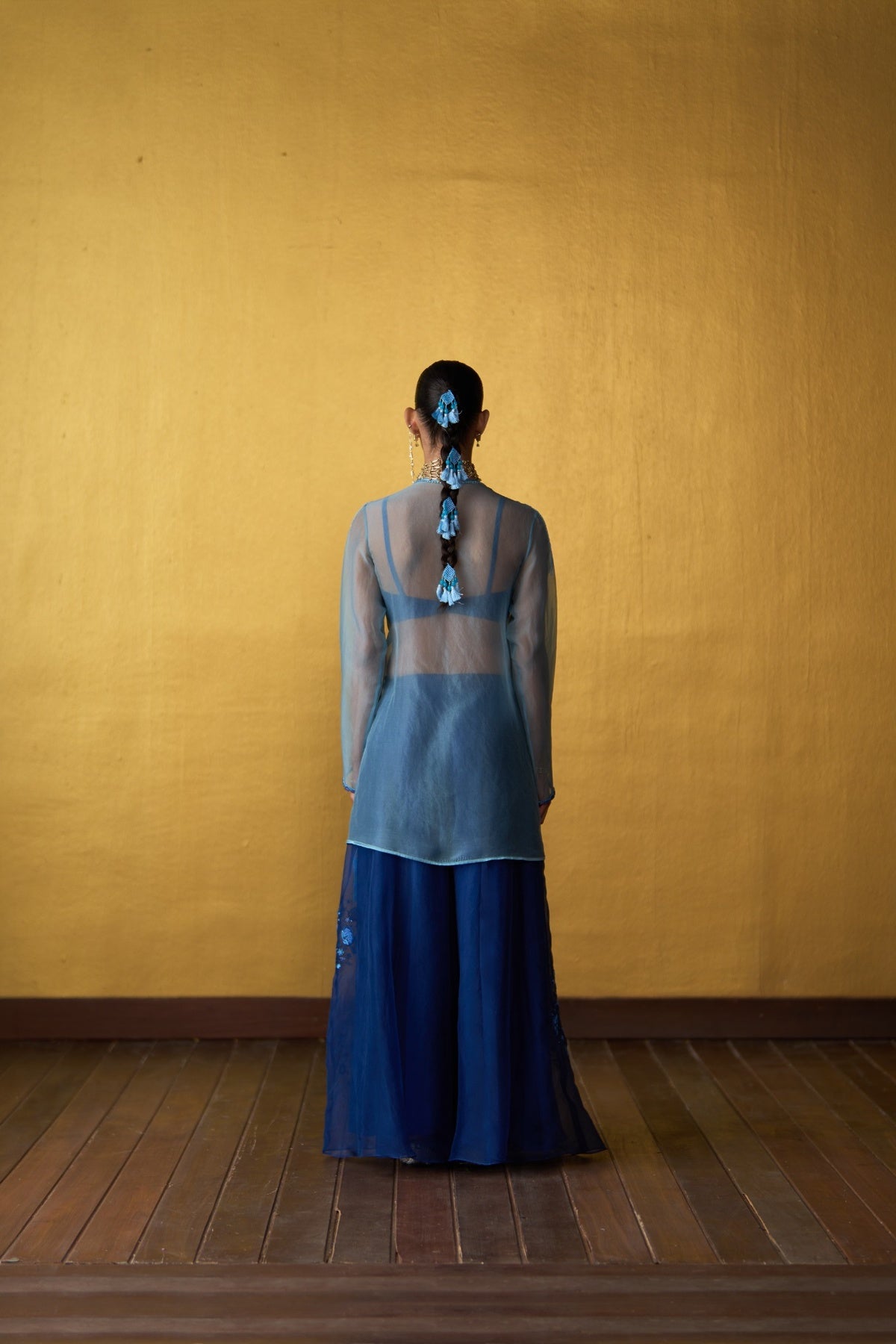 Aira Powder Blue & Cobalt Blue Sharara Set