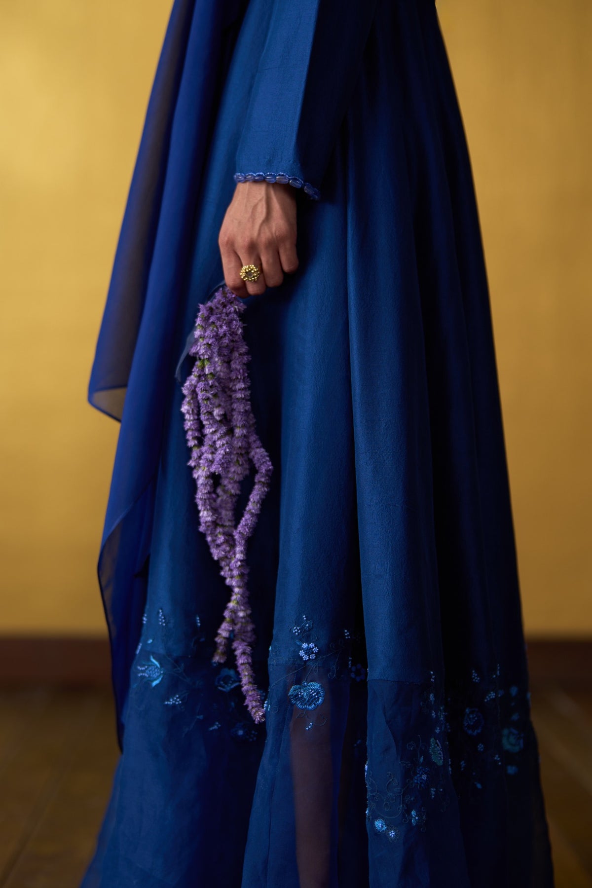 Nira Cobalt Blue Anarkali with Jacket