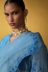 Yuki Powder Blue Kori Dupatta dori & beadwork