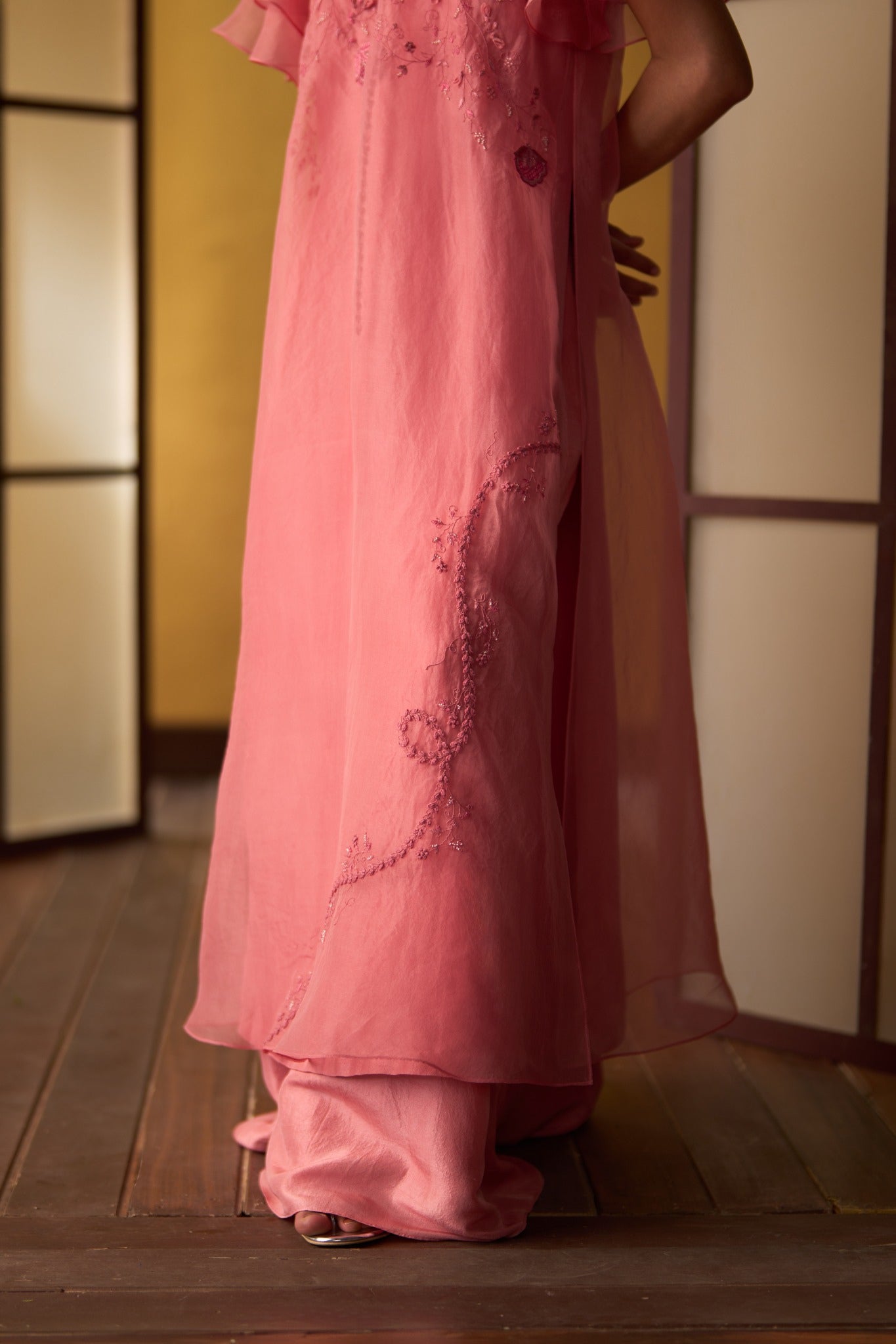 Kusumi Rose Pink Double Layered Kurta Set