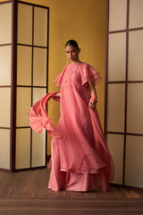 Kusumi Rose Pink Double Layered Kurta Set