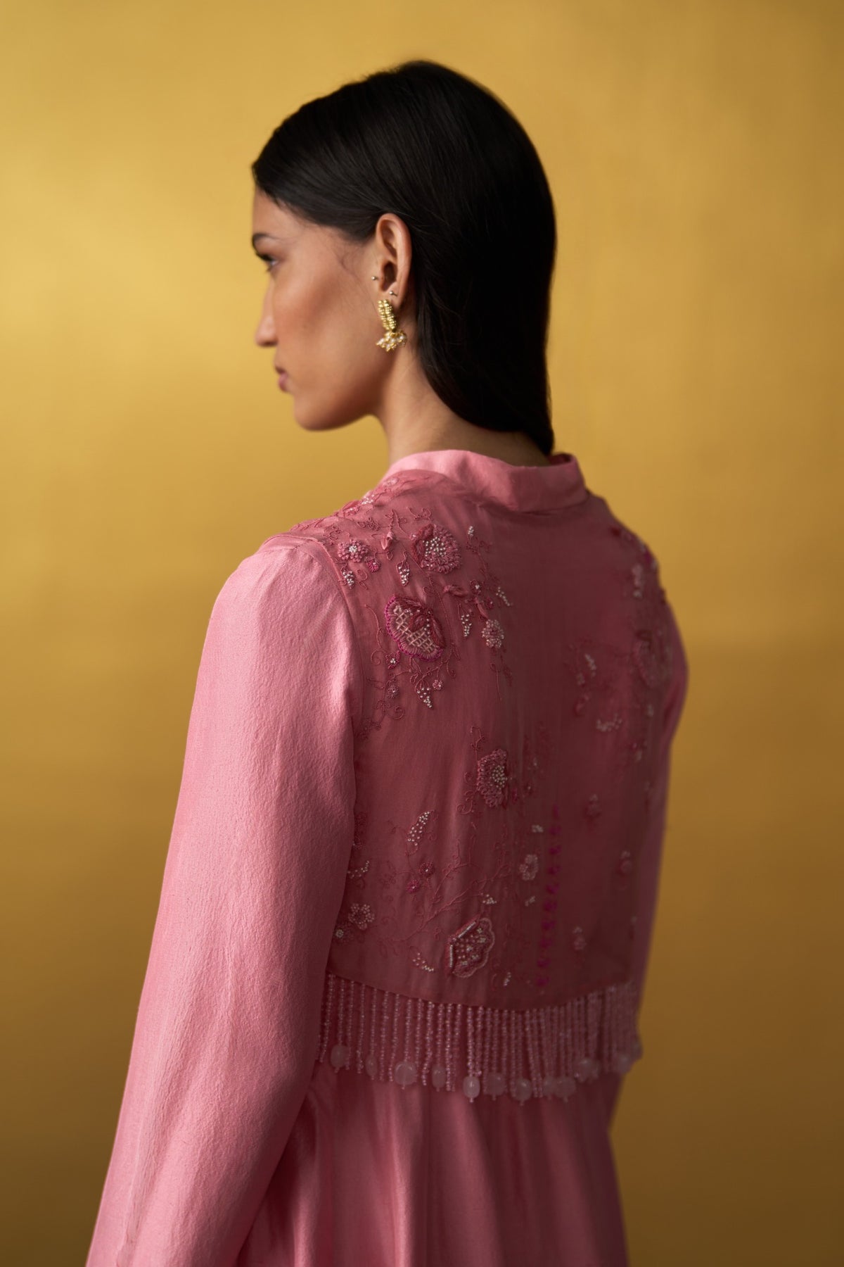 Nira Rose Pink Anarkali with Jacket