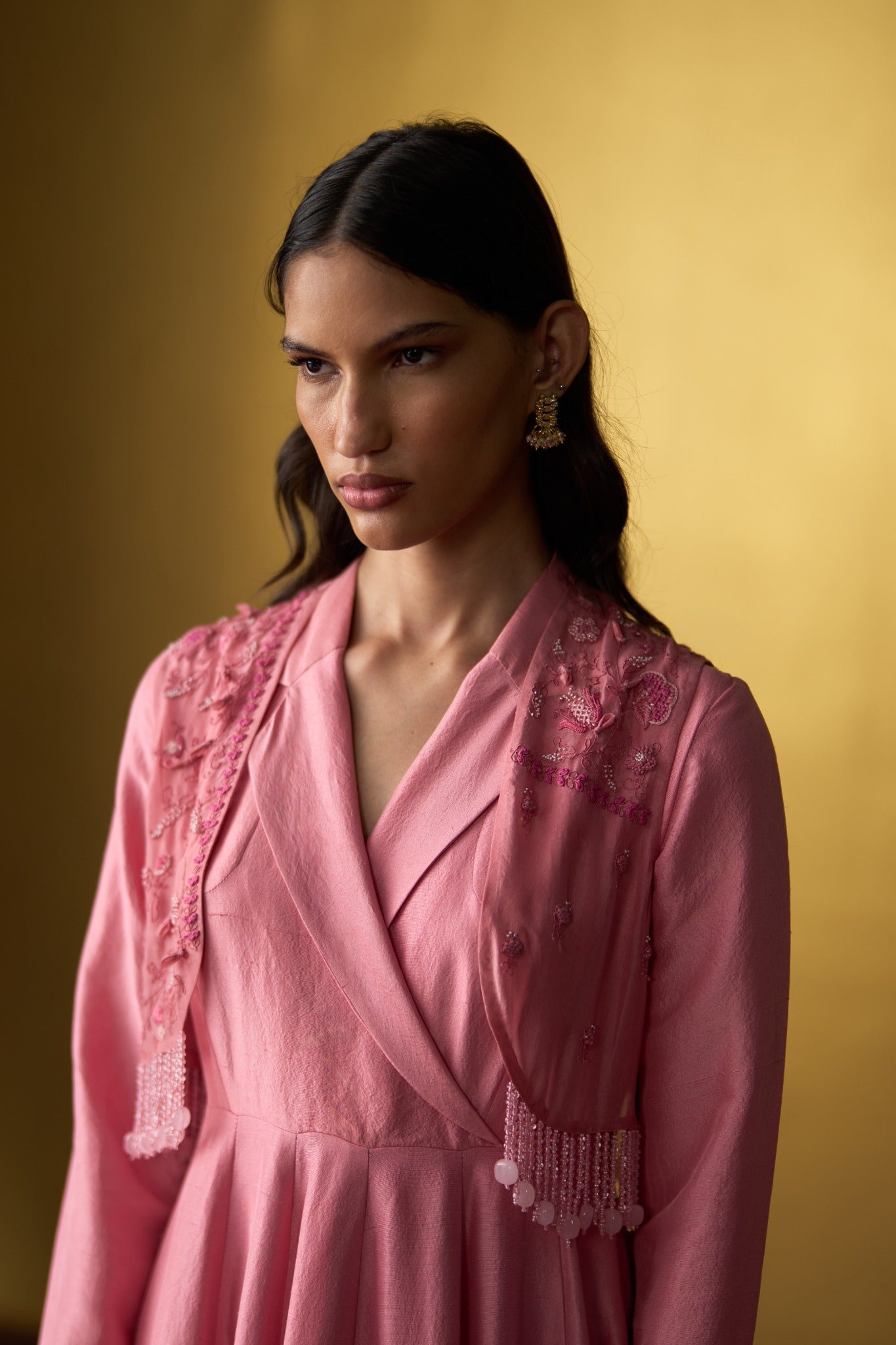 Nira Rose Pink Anarkali with Jacket