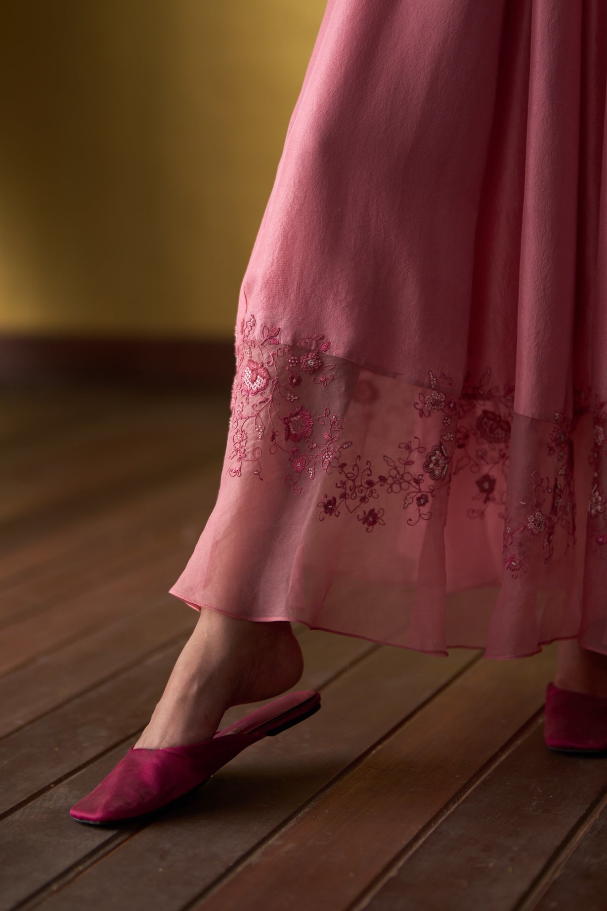 Nira Rose Pink Anarkali with Jacket
