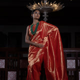 'Sunehari Potli' Laal Tissue Benarasi Handloom Sari