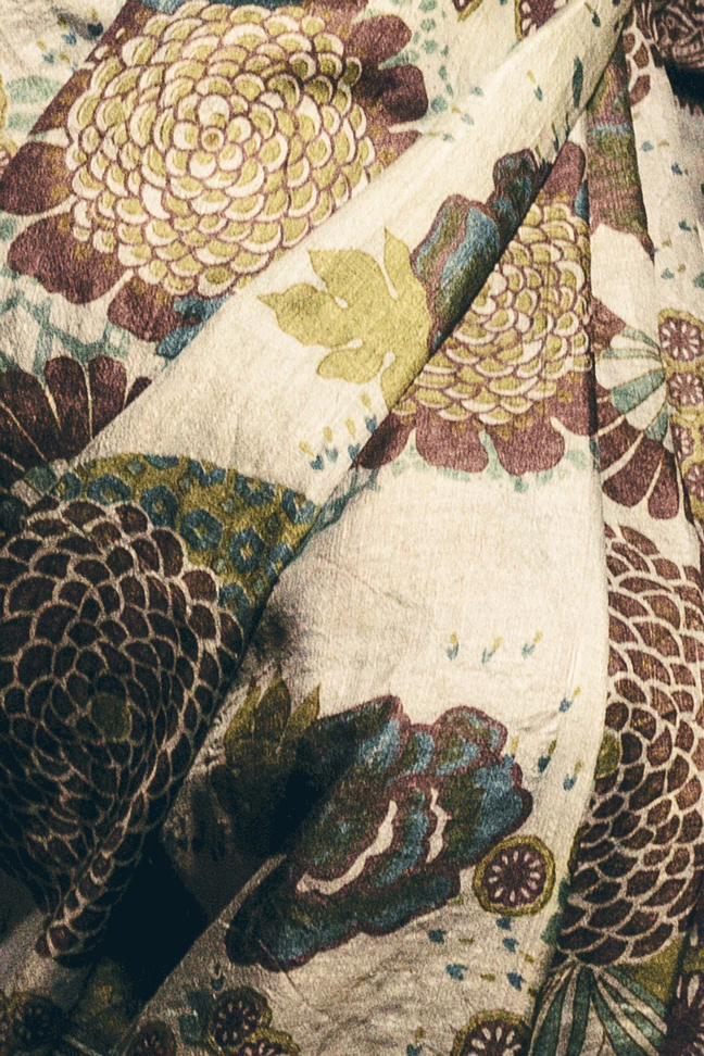 'Asavari' Pale Blue Dahlia Pure Tussar Handloom Sari