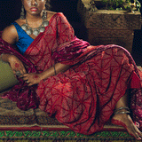 Ruby Red Bandhani Handloom Silk Sari