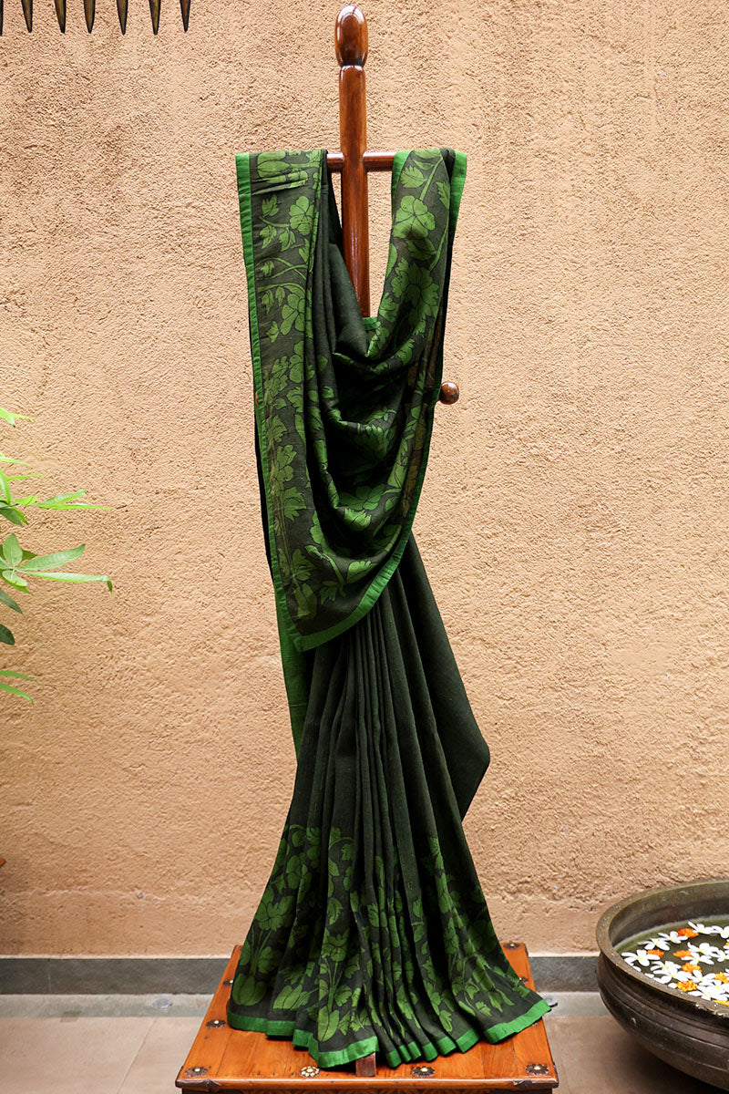 Hariyar Pure Raw Silk Kalamkari Handloom Sari