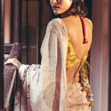 Brown Dhalia Linen Handloom Sari