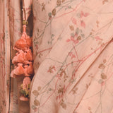 'Mayuri' Magnolia Peach Linen Handloom Sari