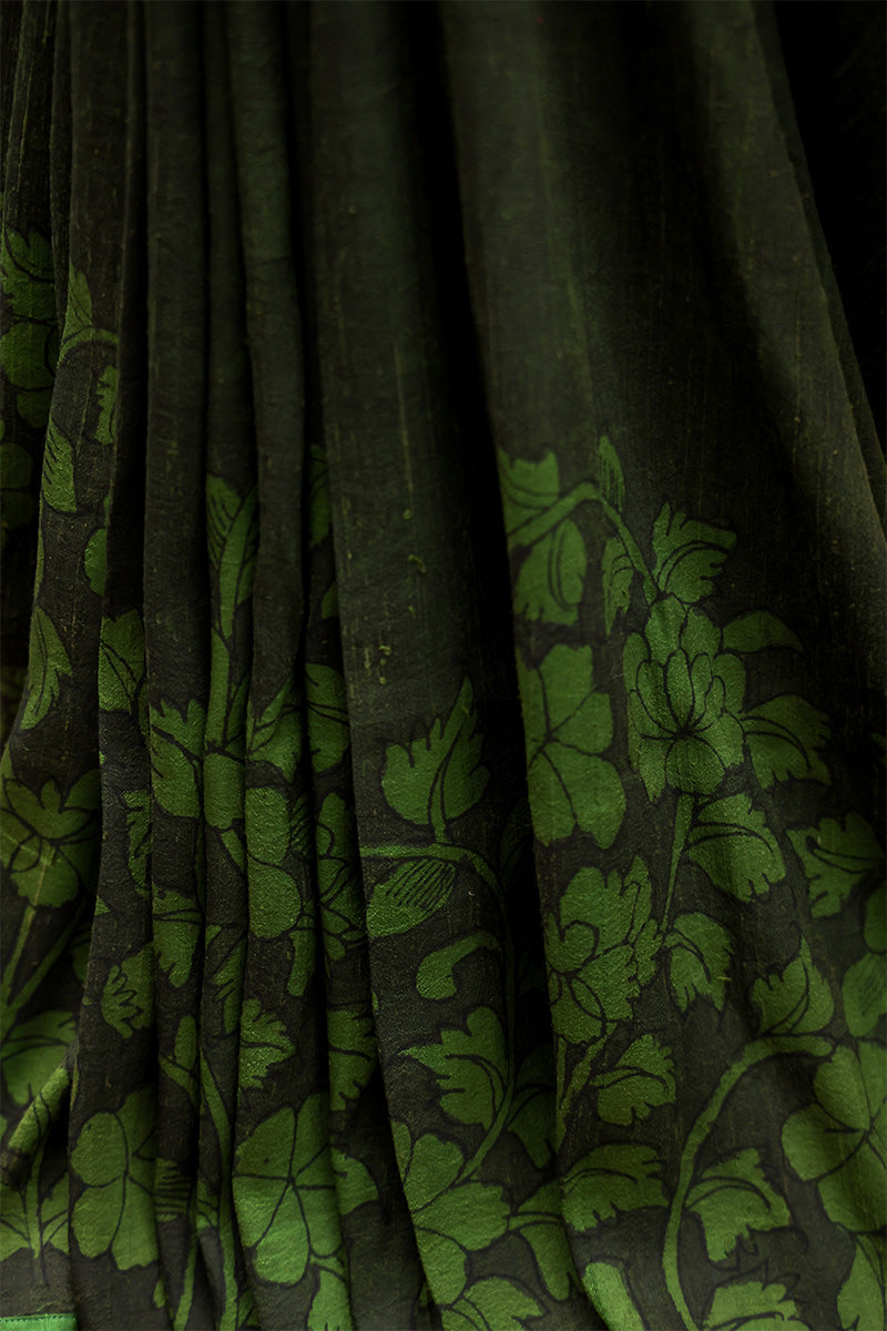 Hariyar Pure Raw Silk Kalamkari Handloom Sari