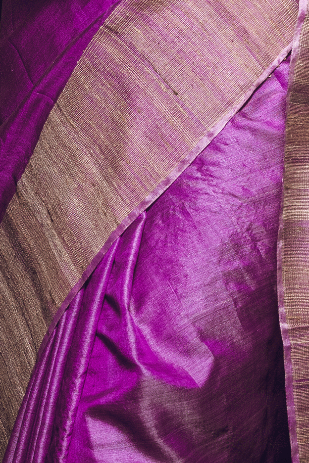 Orchid Pure Tussar n Ghicha Handloom Sari