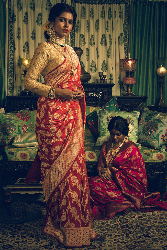Red Pure Katan Kadwa Banarasi Handloom Sari