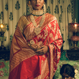 Red Pure Katan Kadwa Banarasi Handloom Sari