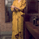 Spring Mustard Linen Handloom Sari