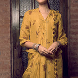 Spring Mustard Linen Handloom Sari