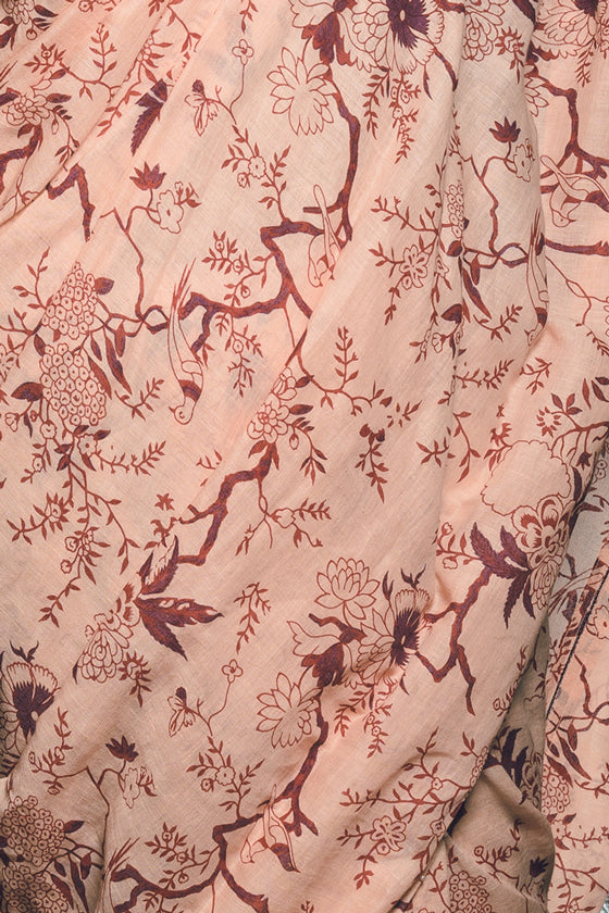 Forest pattern Pastel Linen Handloom Sari