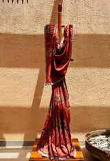 Lotus Pure Tussar Kalamkari Handloom Sari