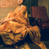'Hameer' Dhalia Mustard Pure Tussar Handloom Sari