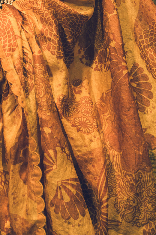 'Hameer' Dhalia Mustard Pure Tussar Handloom Sari