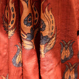 Lotus Pure Tussar Kalamkari Handloom Sari