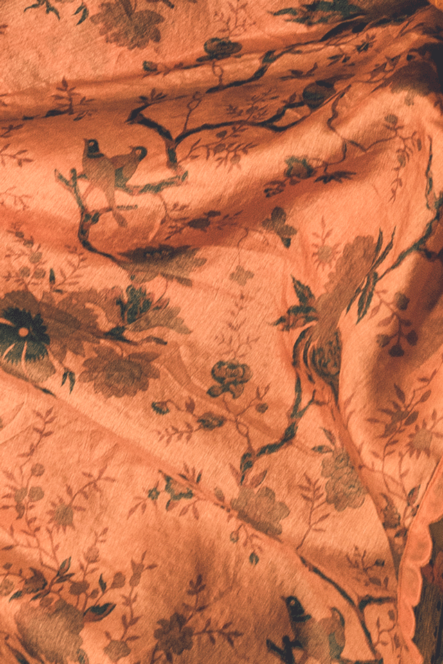 'Shree' Forest Pink Pure Tussar Handloom Sari