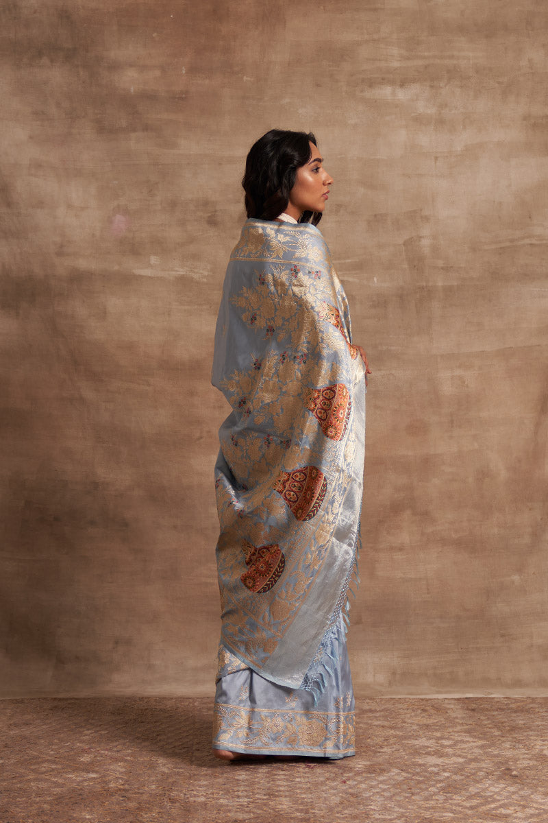 'Kumud Kilol' Kadhua Benarasi Handloom Sari