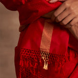 'Laal Anchal' Kadhua Benarasi Handloom Sari