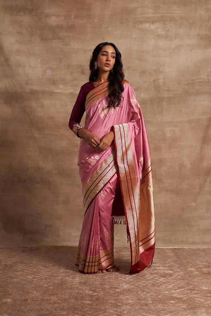 'Banno ki Bagiya' Gulabo Kadiyal Zari Pure Silk Benarasi Handloom Sari