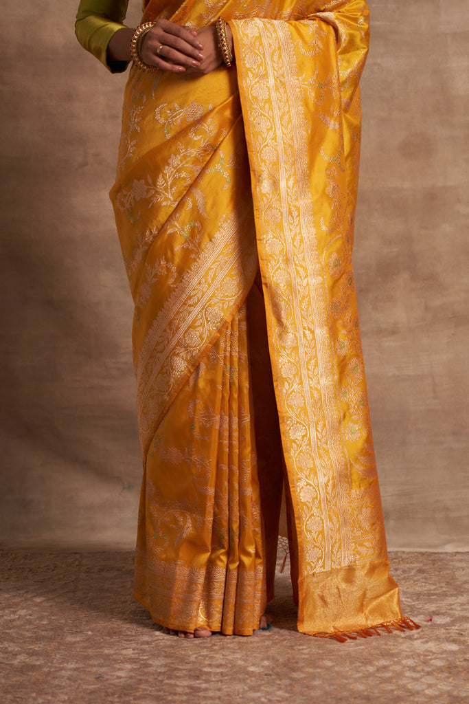 'Jaal Manjari' Pitambari Kadhua Benarasi Handloom Sari