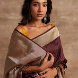 'Som Kumari' Baingani Kadhua Zari Pure Silk Benarasi Handloom Sari