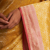 'Chaand Ki Jaali' Pitambari Ektara Benarasi Handloom Sari