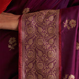 'Phool Chatai' Baigani Kadhua Benarasi Handloom Sari